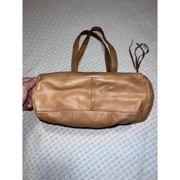 DAY & MOOD Flame Camel Leather Tote Bag Purse Pax Shopper 600026601 - Picture 8 of 12